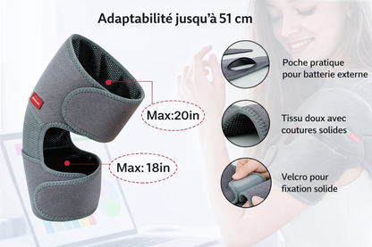 Genouillère chauffante avec massage par vibration