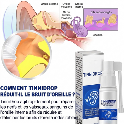 Spray anti-acouphènes pour éliminer les bruits et les brûlures d'oreilles