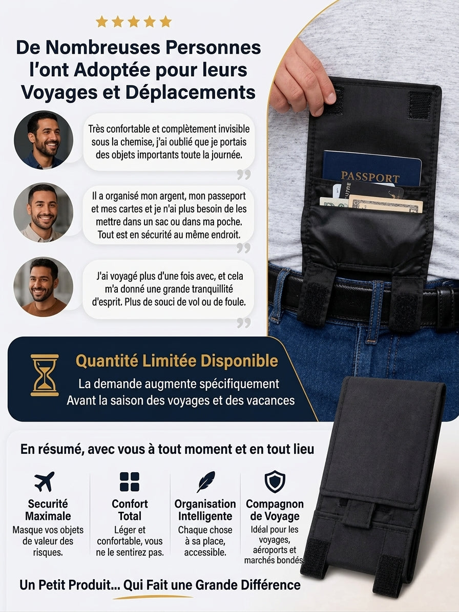 Portefeuille de Ceinture – Ultra-fin, Léger, Sécurisé