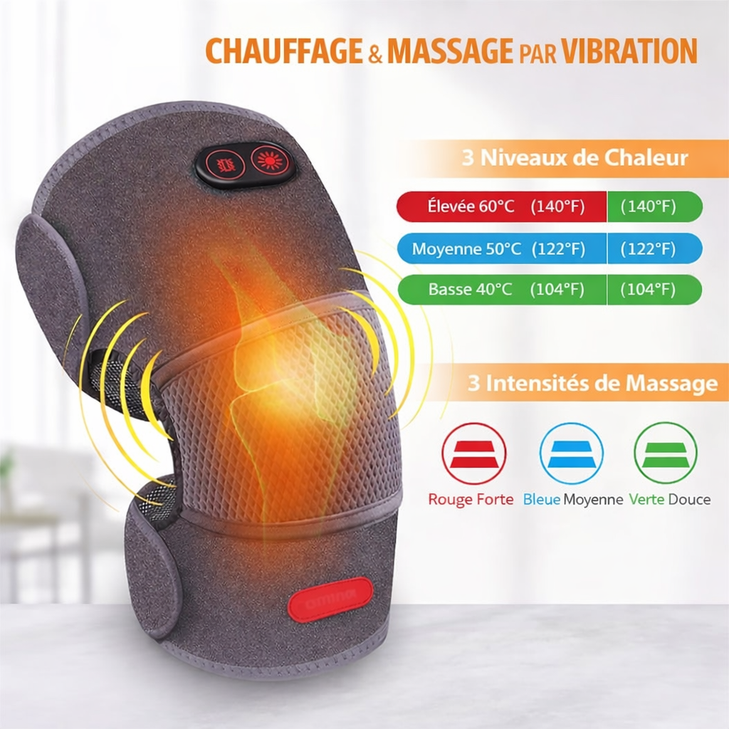 Genouillère chauffante avec massage par vibration