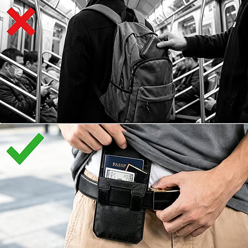 Portefeuille de Ceinture – Ultra-fin, Léger, Sécurisé